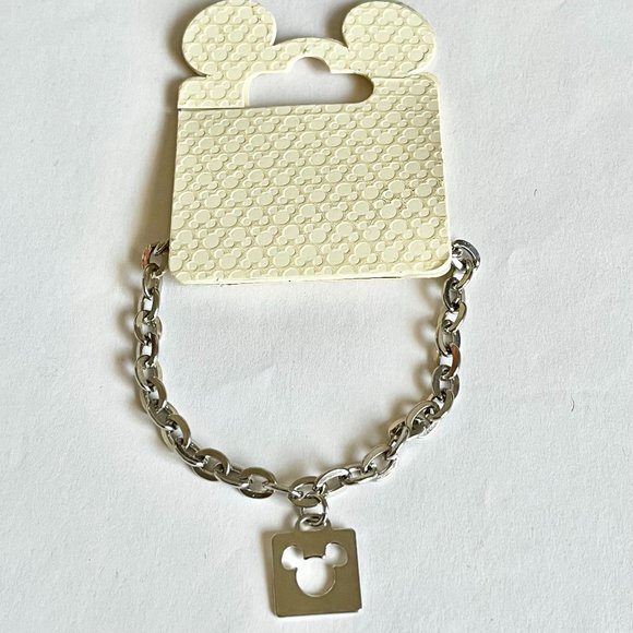 Disney Parks Mickey Mouse Ears Charm Bracelet Disneyana Silver Plated Charms - Picture 2 of 7